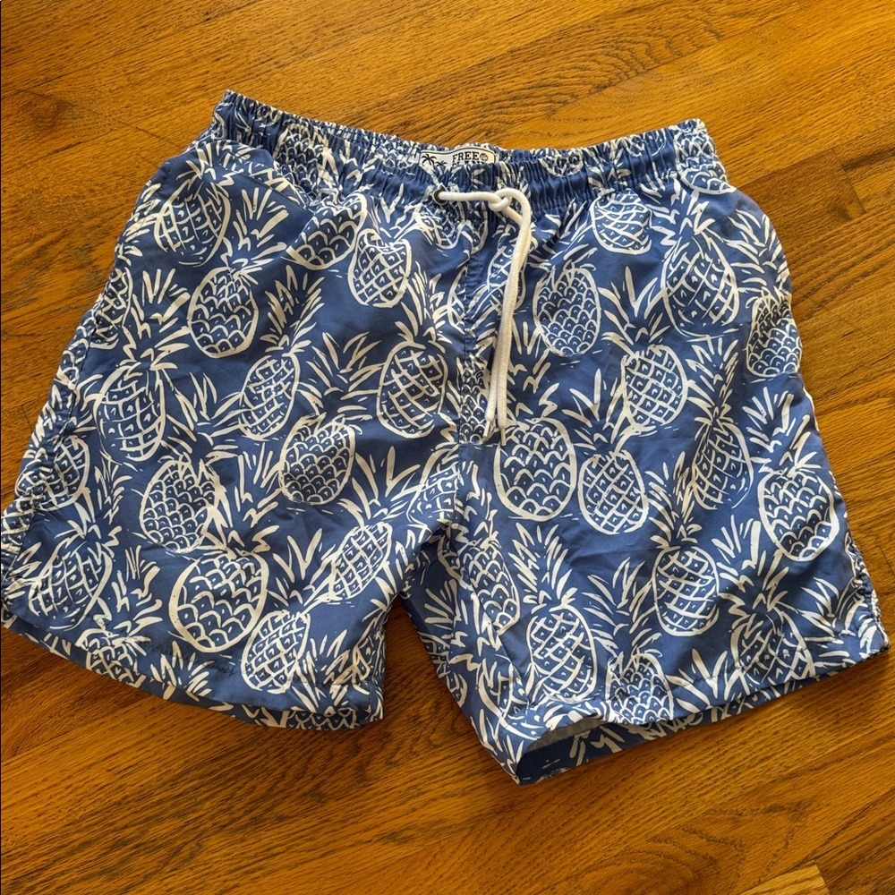 Free Planet Blue and White Swim Shorts